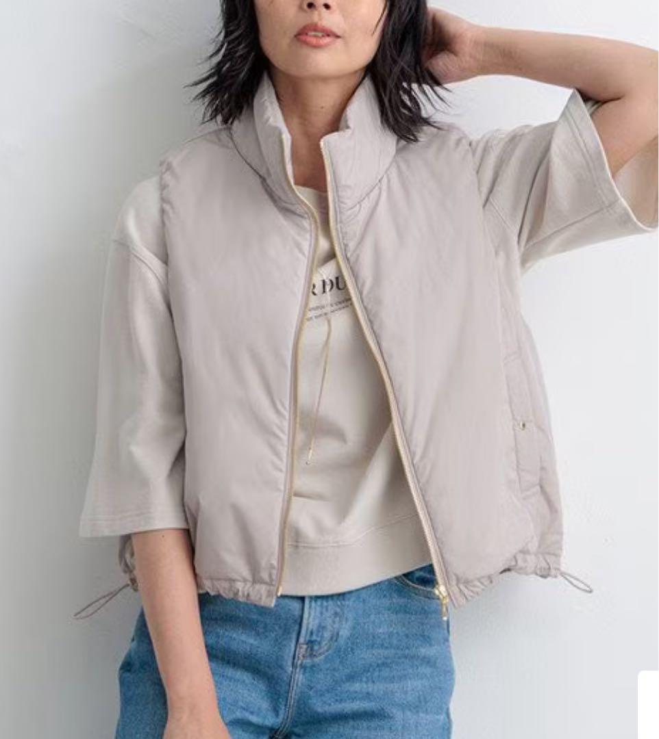 【美品】2024AW 23区 中綿 ショートパディング ベスト 38 ベージュ