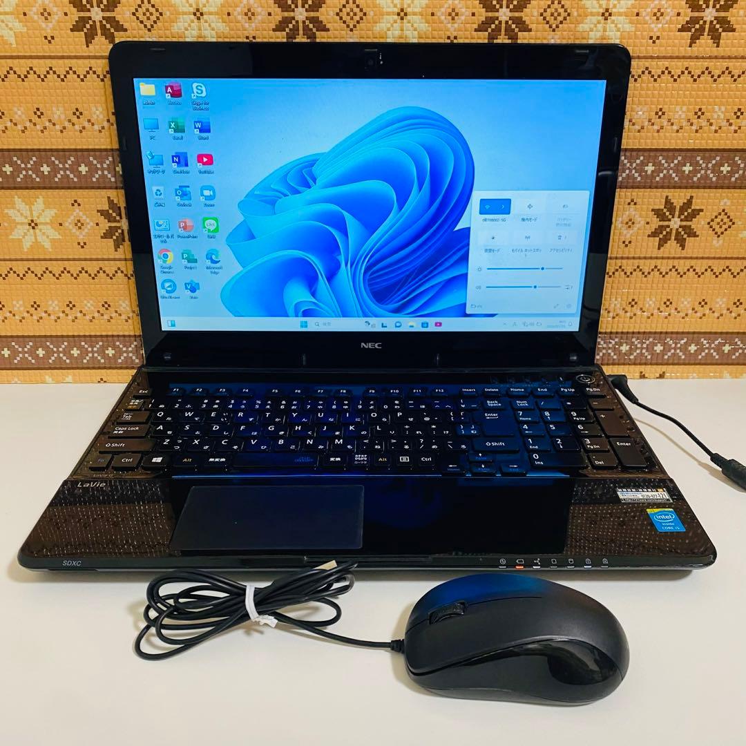 Y52 NECノートパソコン i5メモリ8G高速 Windows11オフィス付き