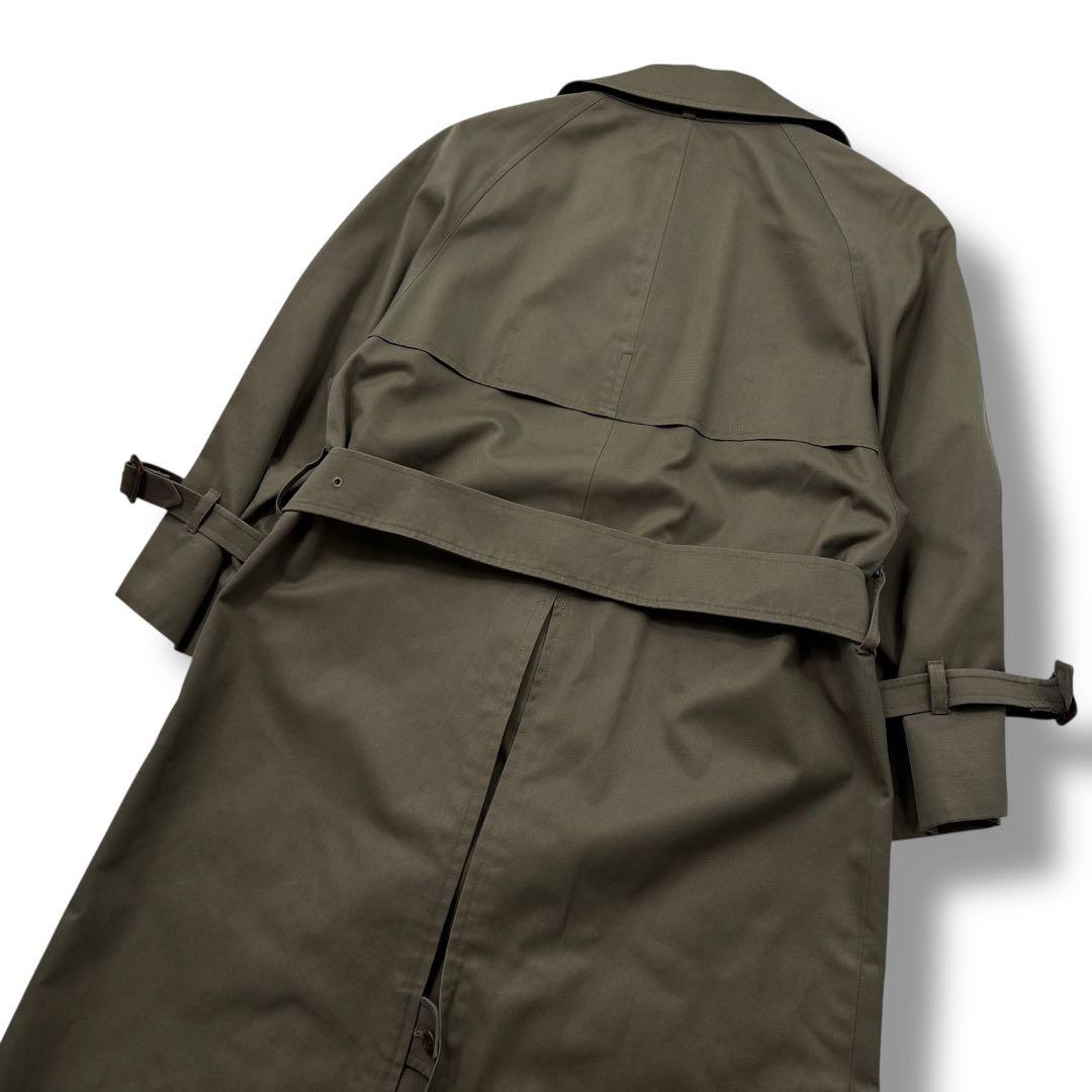 極美品】アクアスキュータム　トレンチコート　ベルト　カーキ　AQUA５　チェック