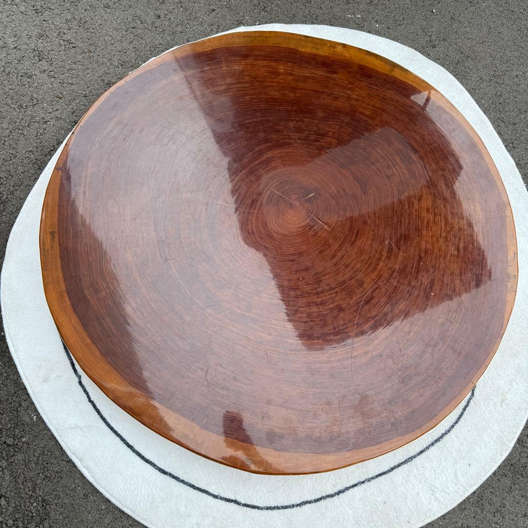 ☆円形木製テーブル☆無垢 木 一枚板テーブル ローテーブル ちゃぶ台