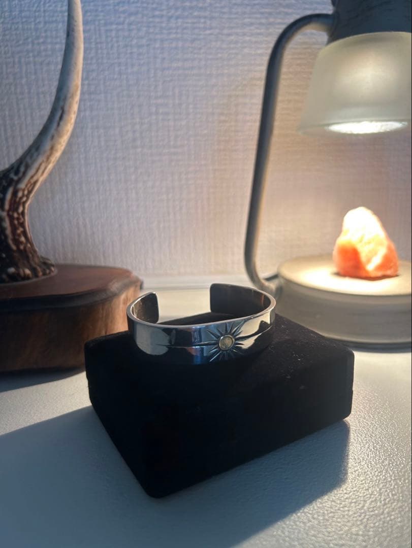 太陽モチーフ　バングル　銀925 K18ゴールド