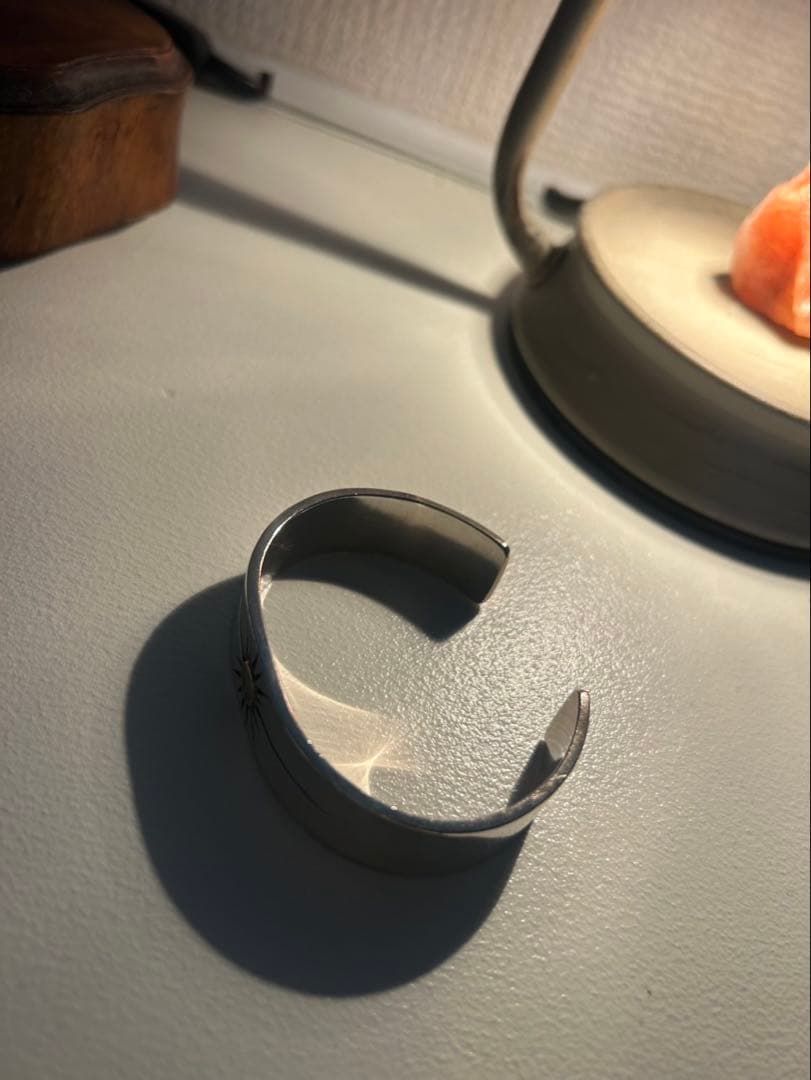 太陽モチーフ　バングル　銀925 K18ゴールド