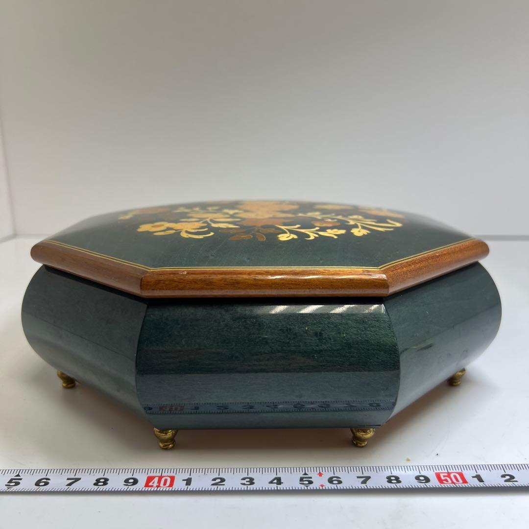 リュージュ　象嵌　オルゴール　幅約24㎝　タサチ　東な8-0121①