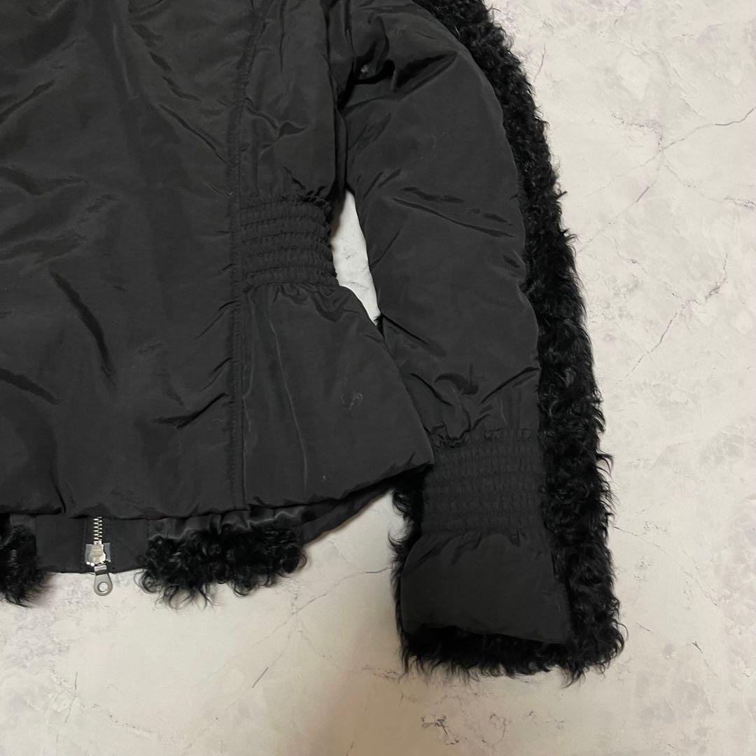 セール　モスキーノ アウター 黒 ファー ジップ 異素材 高級感　トップス
