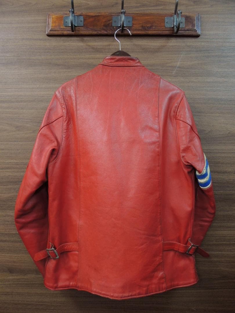 70S VINTAGE TT leathers英国製ストライプ レザーライダース