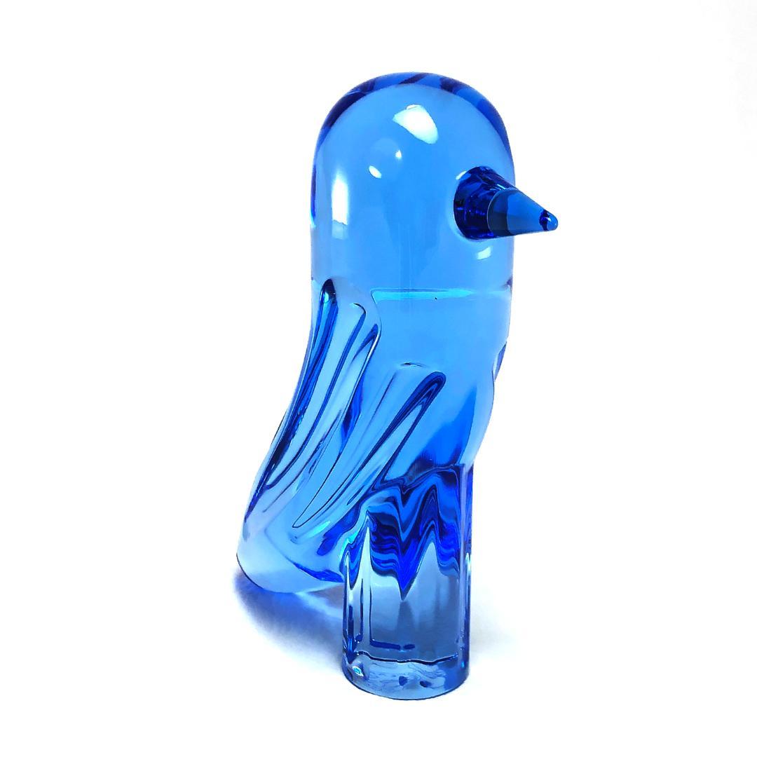 【美品】バカラ／ファウナクリストポリス バード ブルー／BC260