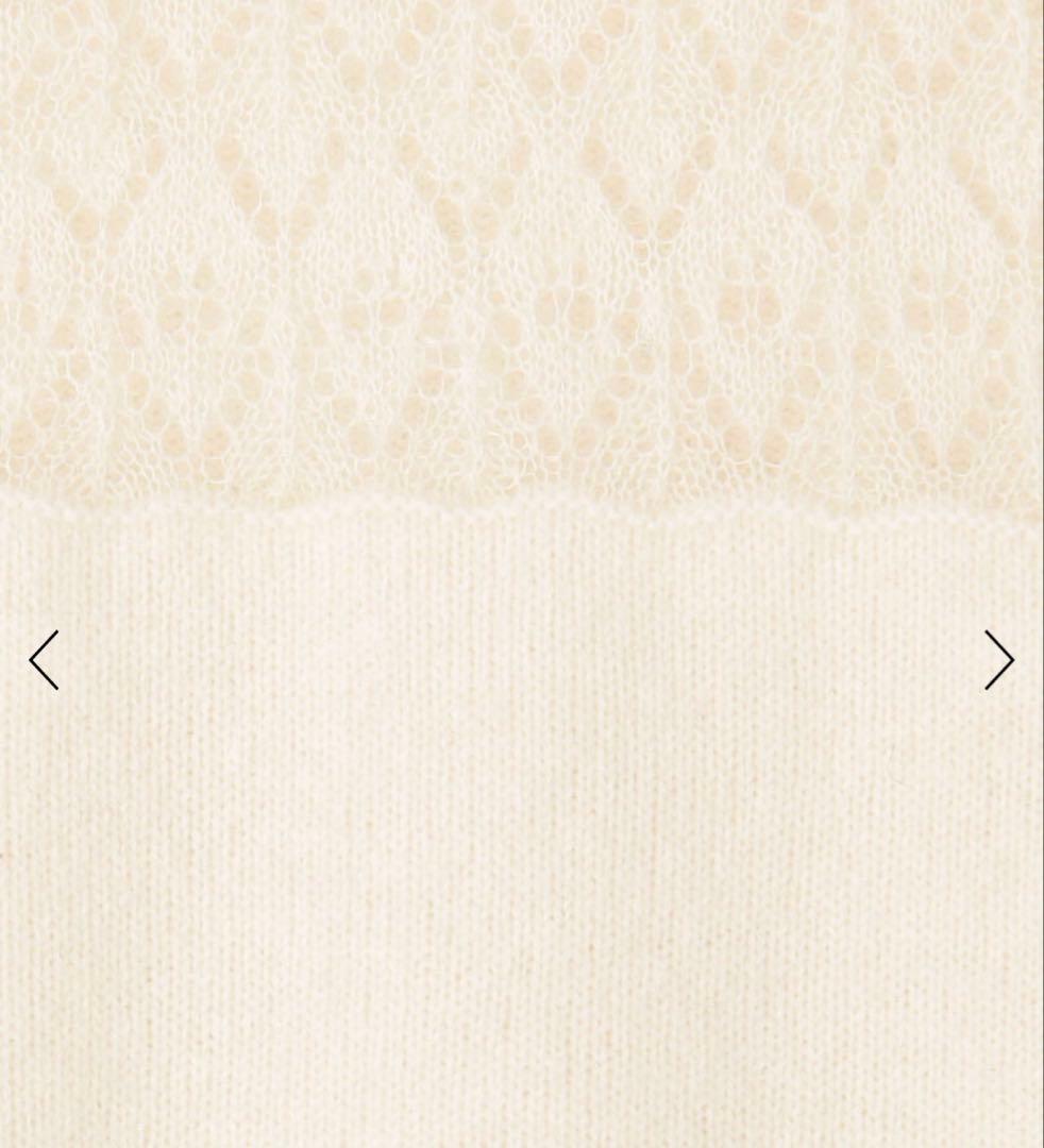 Edition パッチワークレース クルーネックニット　ホワイト