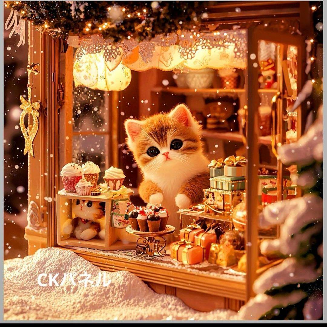 激レアねこショップパネル生地　ハンドメイド