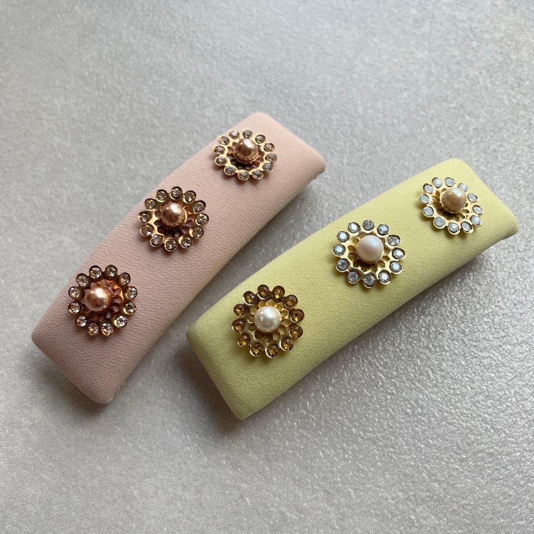 ACCA 希少★ ピンク パール バレッタ フラワー 花