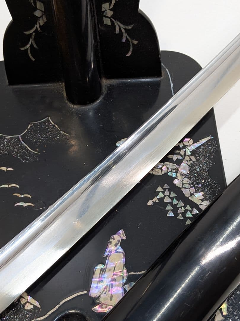 P865【模造刀】美術刀 短刀 脇差 刀掛け 刀袋付 豪華拵え 居合 コスプレ