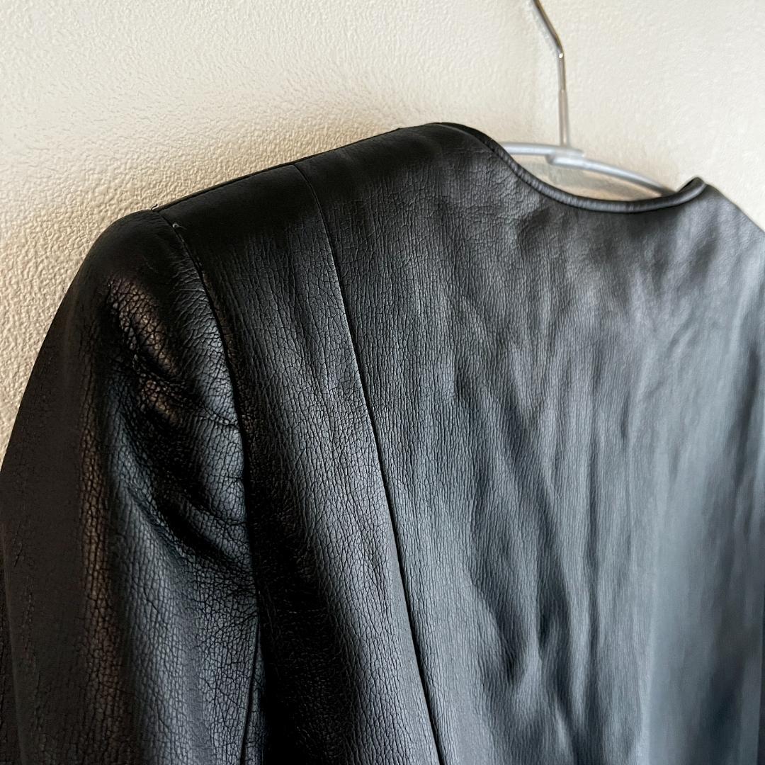 Dior　ディオール　革ジャン　ブラック　ジャケット　丸首　ヴィンテー