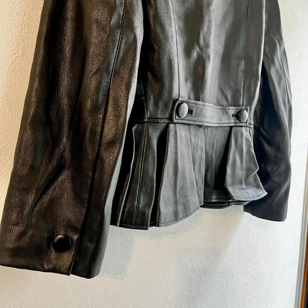 Dior　ディオール　革ジャン　ブラック　ジャケット　丸首　ヴィンテー