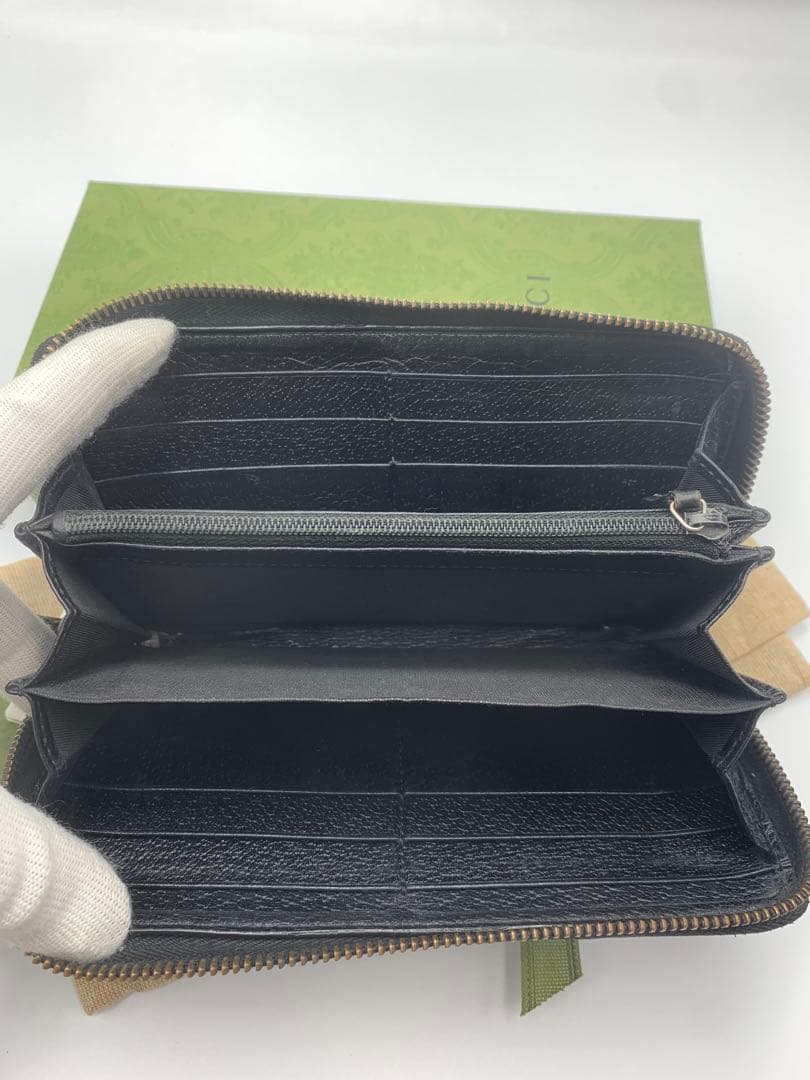 マリエGUCCI グッチ GGマーモント ジップラウンド長財布