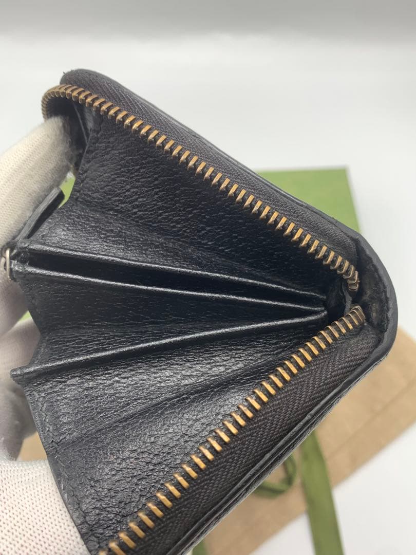 マリエGUCCI グッチ GGマーモント ジップラウンド長財布