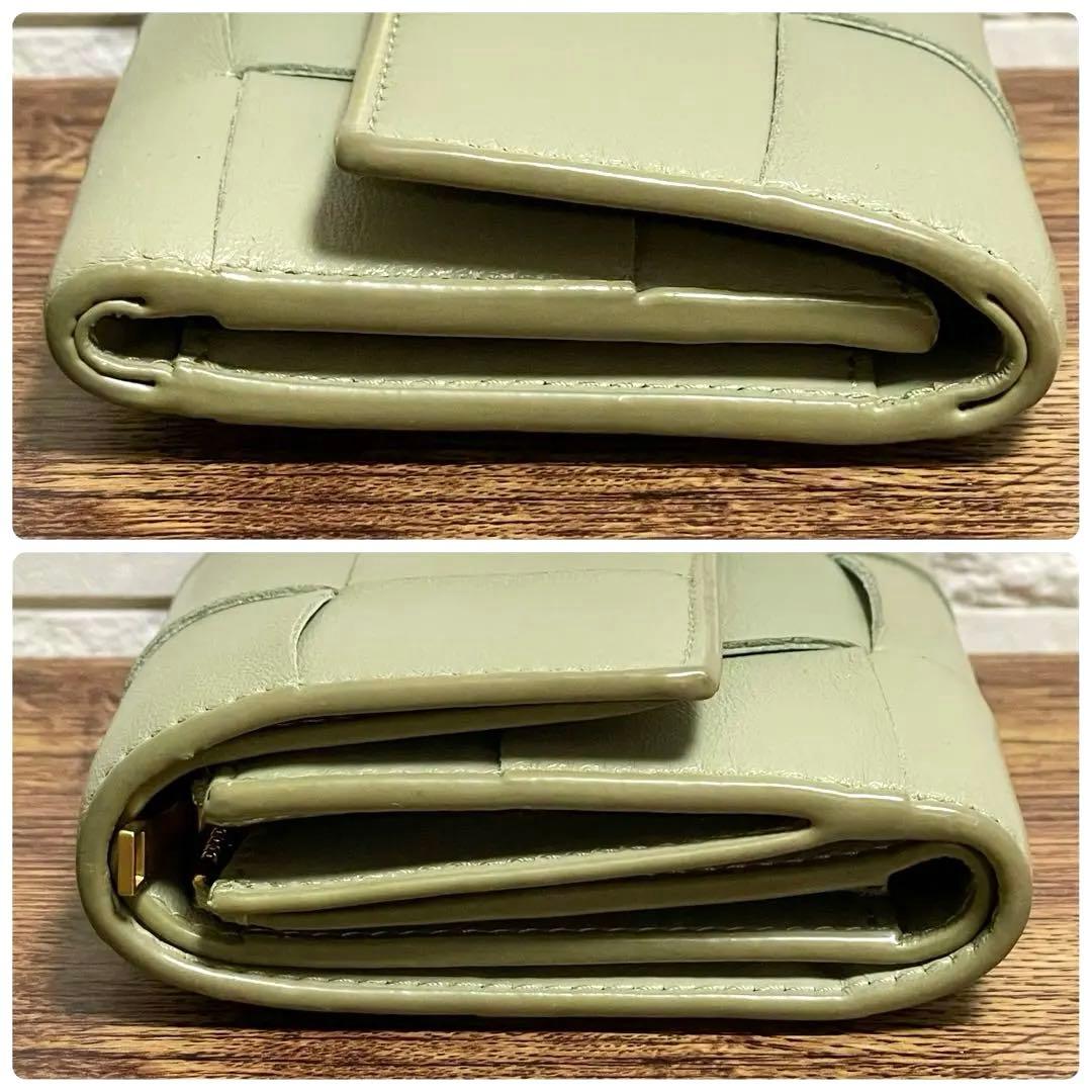 ボッテガ マキシ イントレチャート カセット 三つ折り 財布 グレージュ.