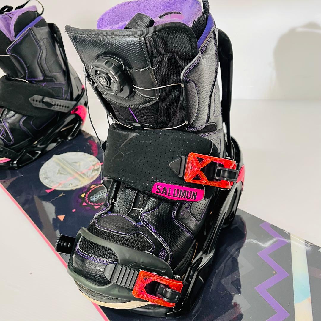 女性用　サロモン　スノボ　スノーボード　3点セット　リズム　レディース　25.5