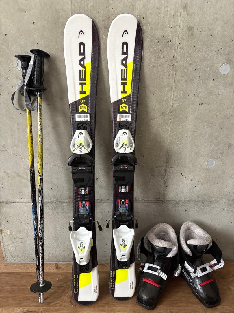 HEAD 87 スキー3点セット バインディング・靴・ポール付