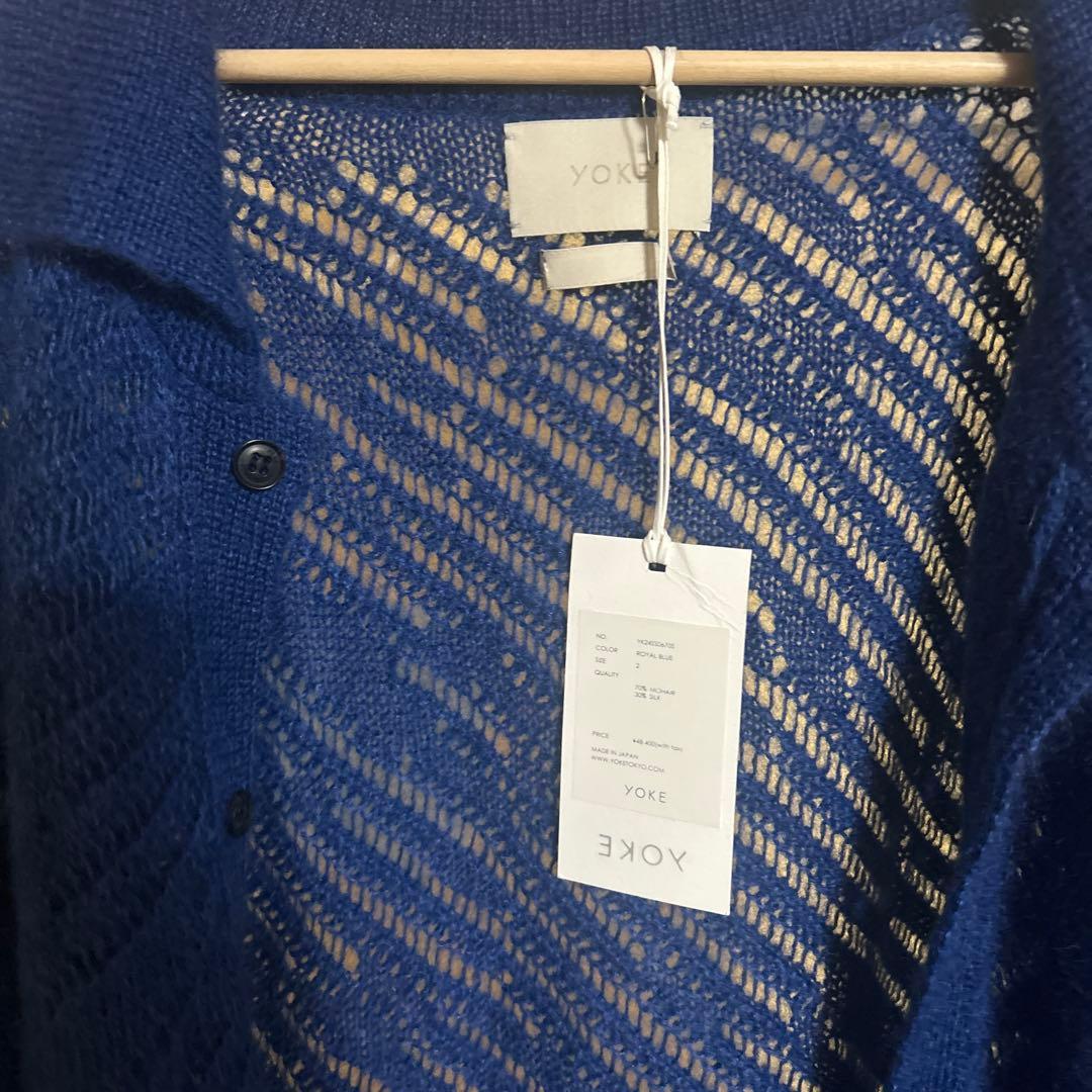 YOKE 青 ニットカーディガン