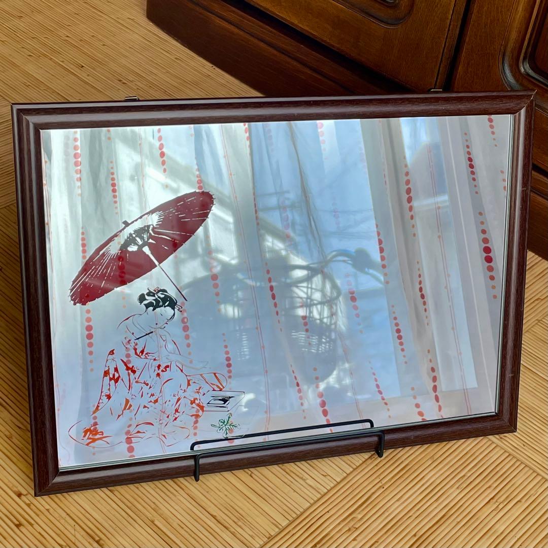 ハンドメイド　アート　ミラー　壁掛け　和風　伝統/Japanese Style