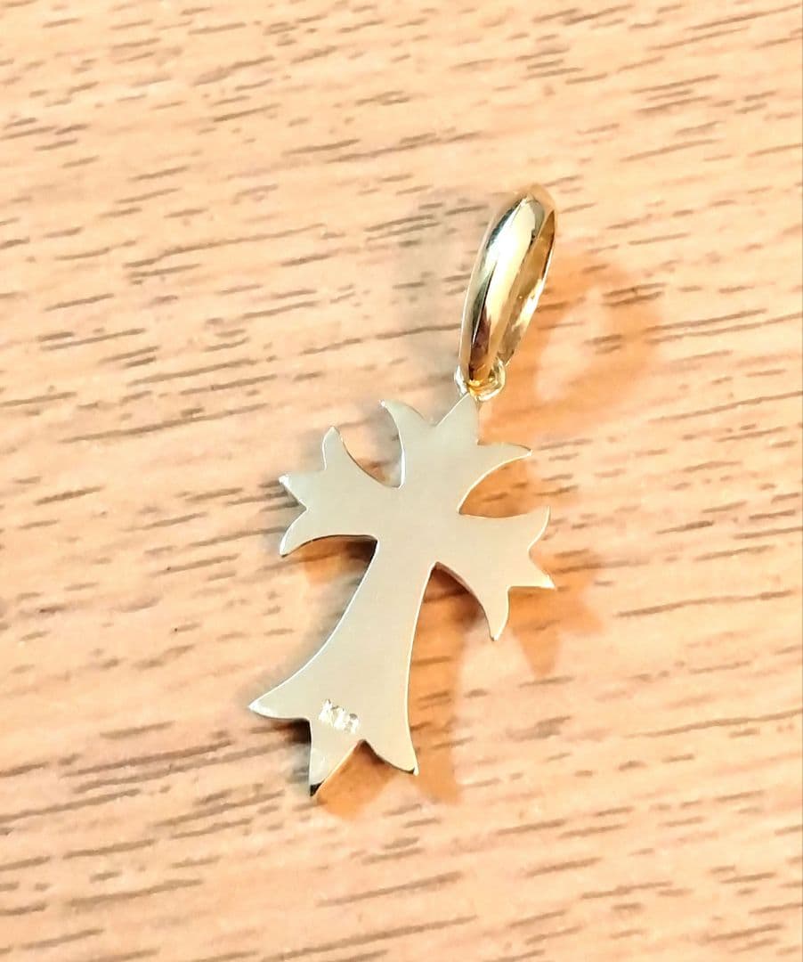 K18 金無垢 クロス ペンダントトップ 1.9g