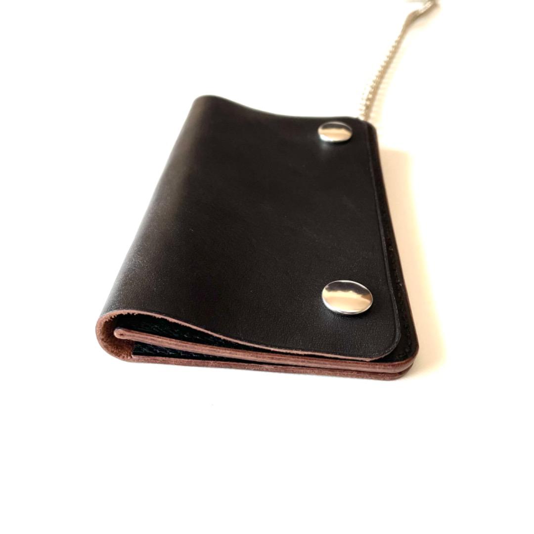 ミドルトラッカーウォレット　ホースハイド　デッドストックジッパー　前面ポケット