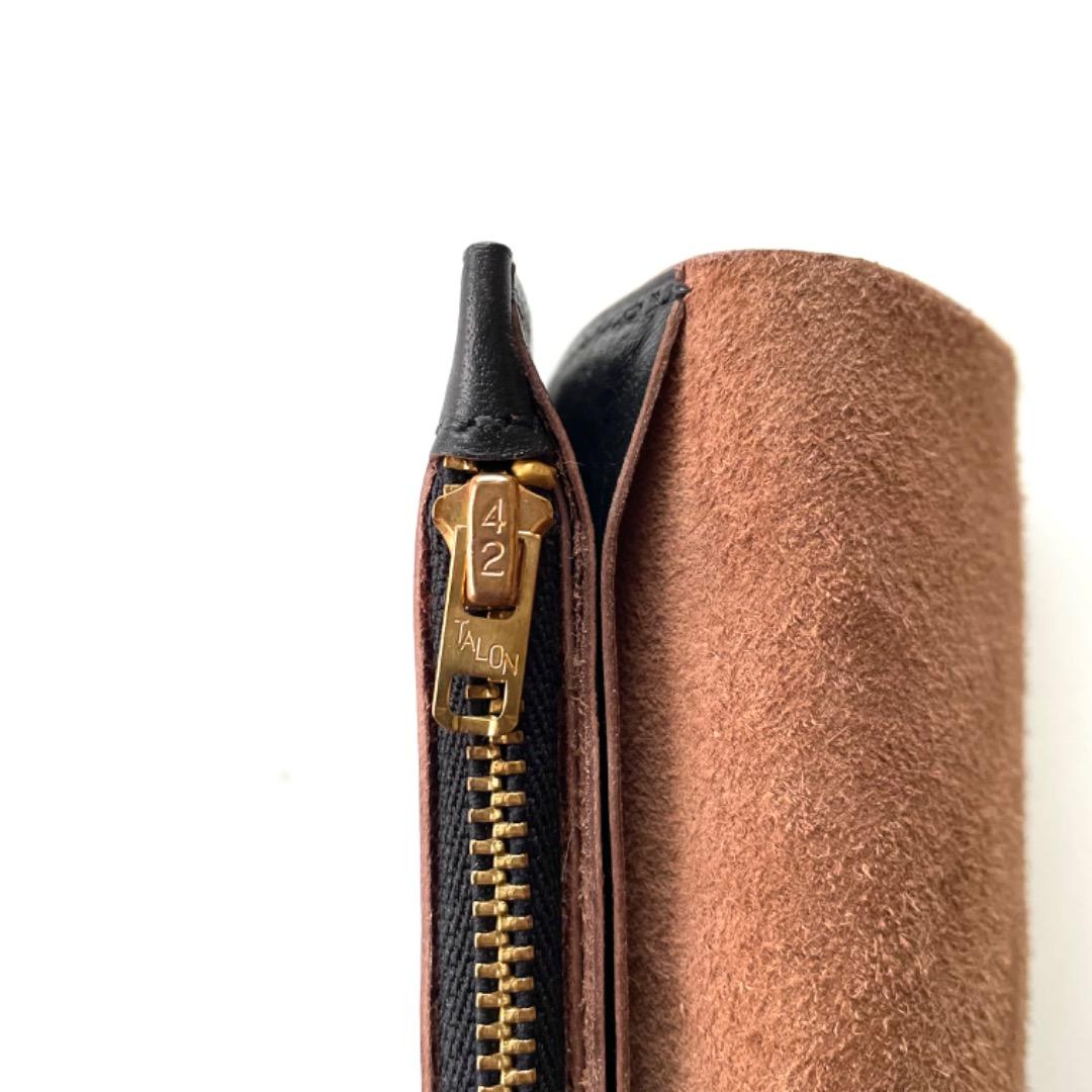 ミドルトラッカーウォレット　ホースハイド　デッドストックジッパー　前面ポケット