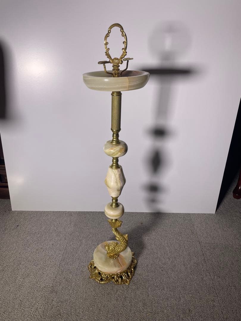 ハリウッドリージェンシー オニキス 真鍮 灰皿 スタンド ヴィンテージ