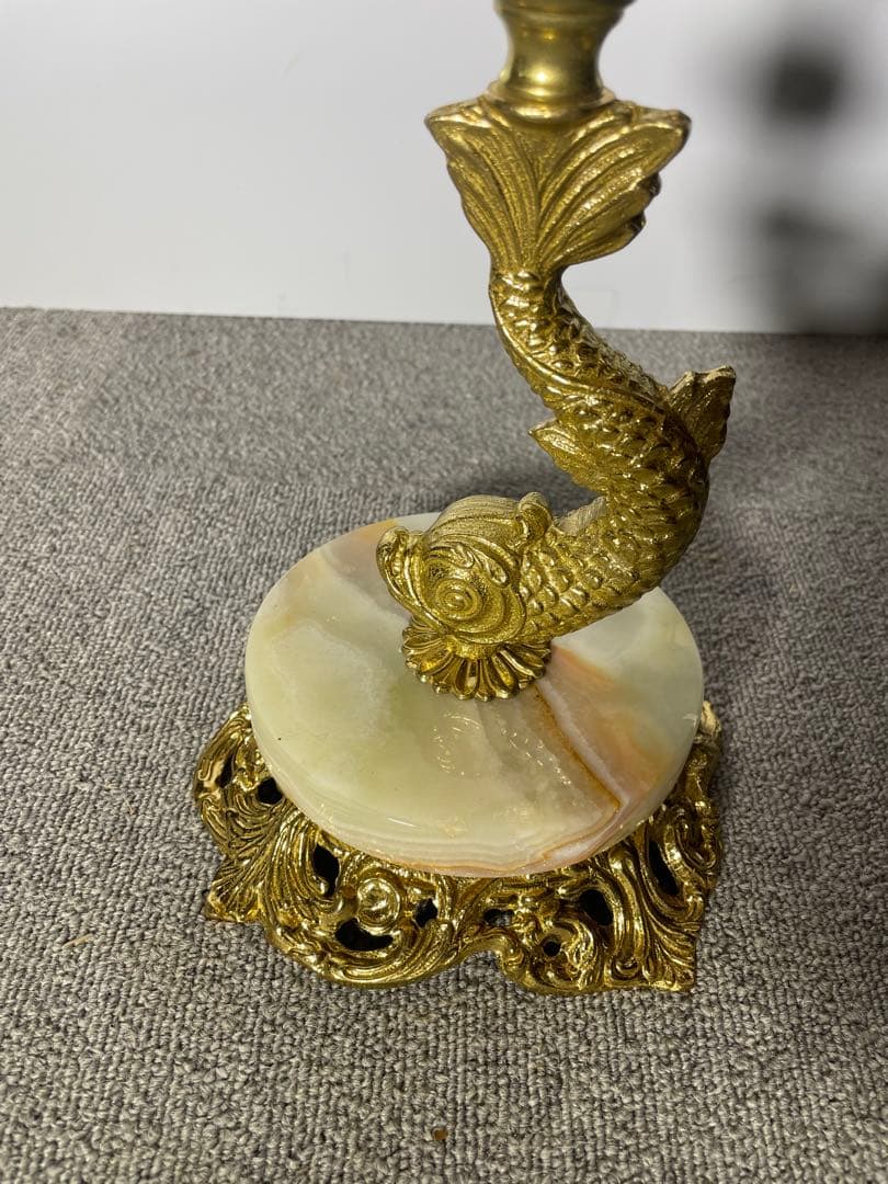 ハリウッドリージェンシー オニキス 真鍮 灰皿 スタンド ヴィンテージ