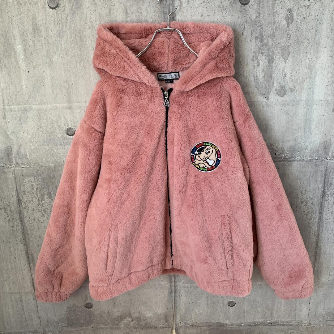 429d 極美品【希少Lサイズ】ガルフィー☆ ふわもこフリースジャケット ピンク