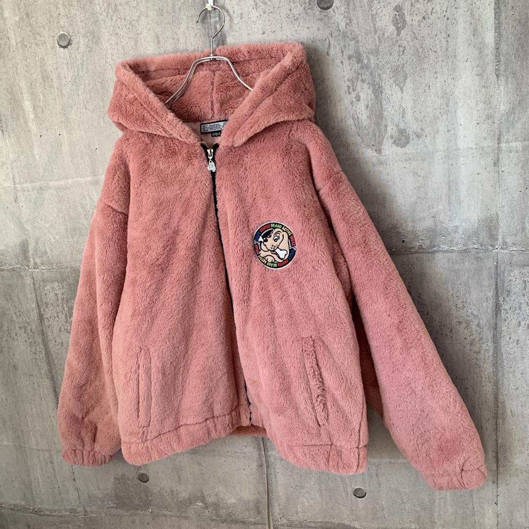 429d 極美品【希少Lサイズ】ガルフィー☆ ふわもこフリースジャケット ピンク