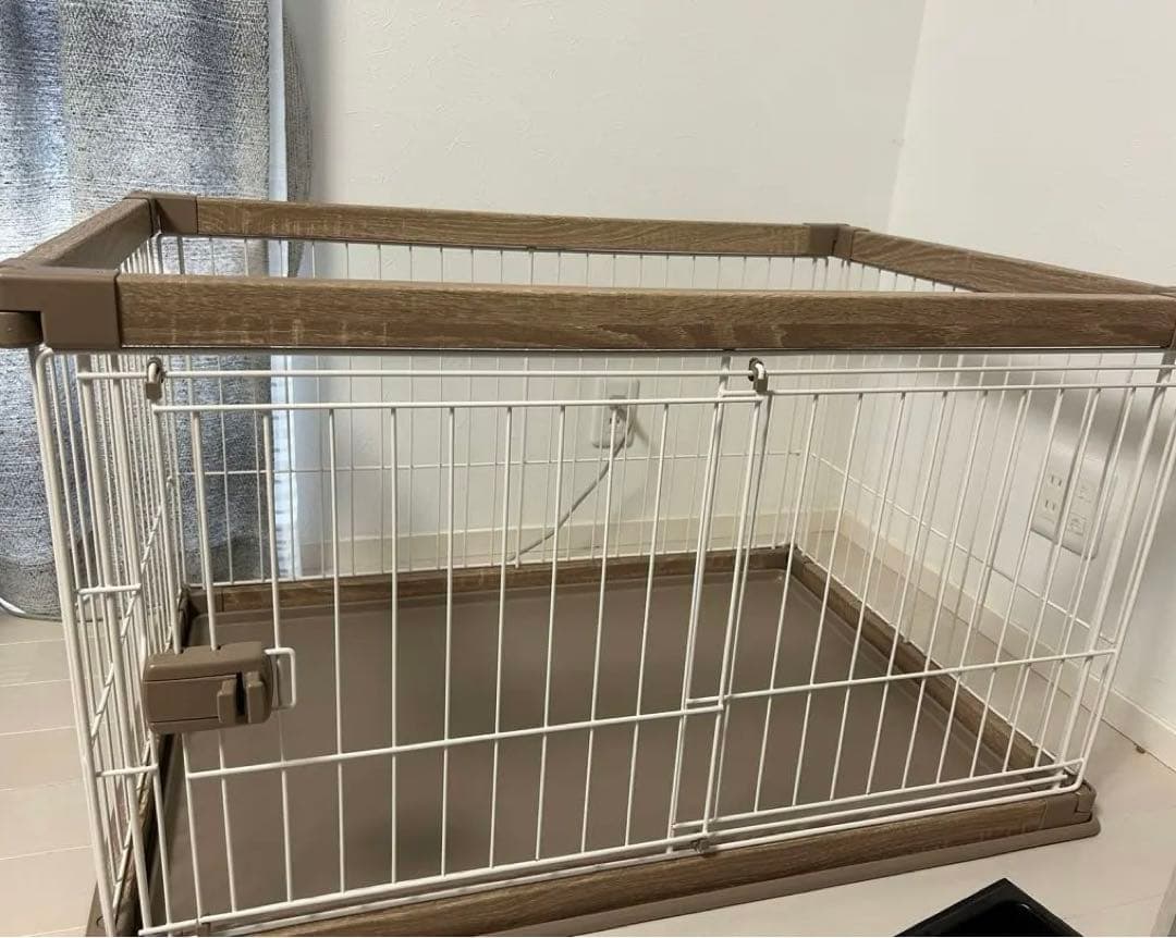 スライドドア　犬ケージ　ナチュラルカラー