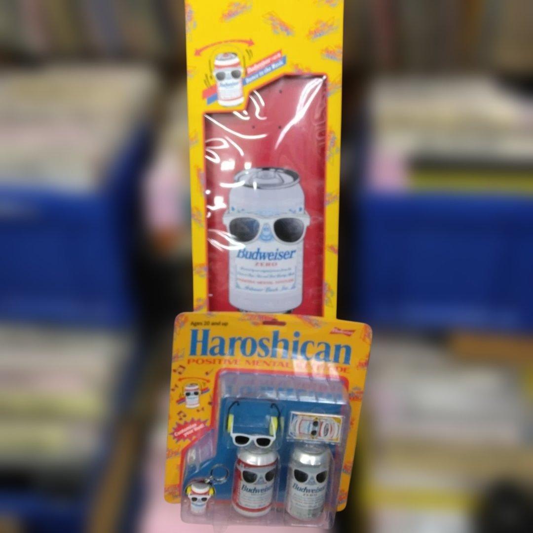 Haroshi x バドワイザー スケートデッキ(レッド)＋キーホルダー