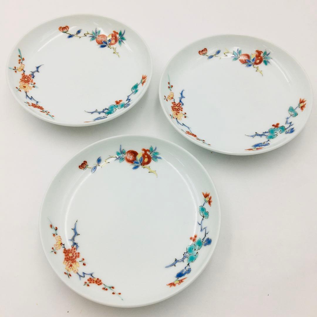 十三代 　酒井田柿右衛門 錦花実文皿　五客組　 柿右衛門窯