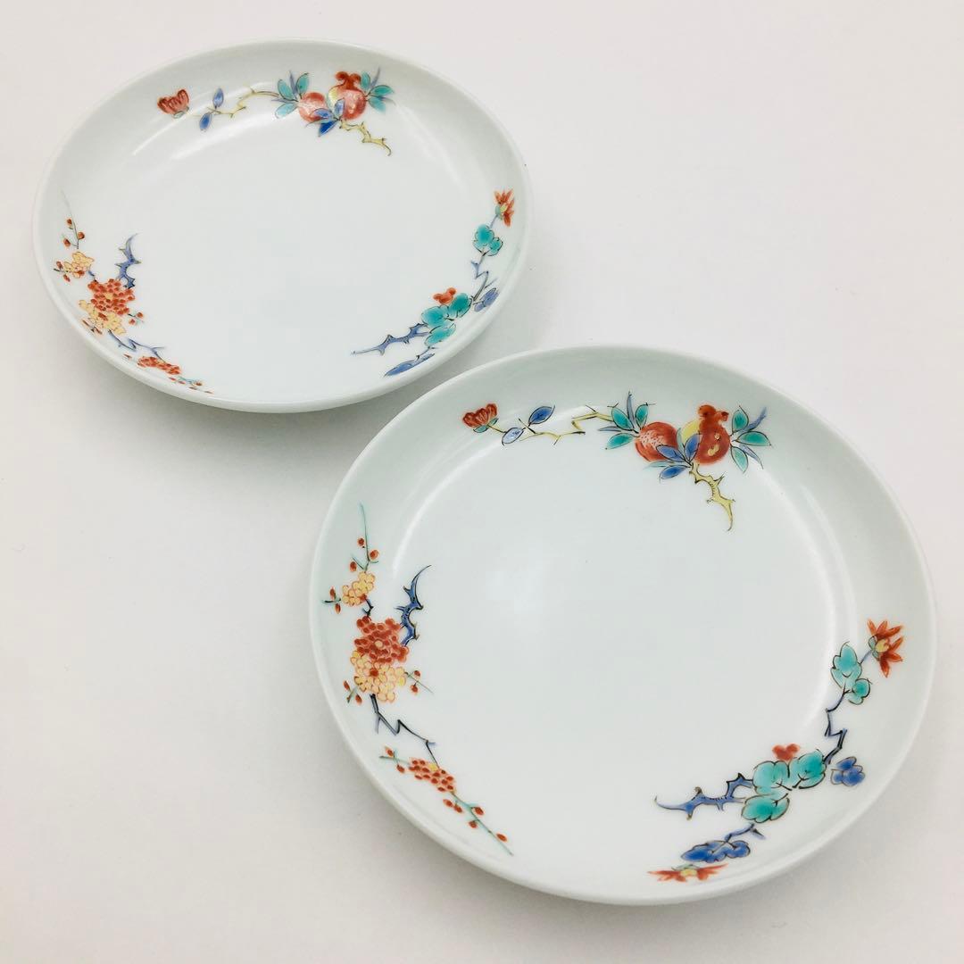 十三代 　酒井田柿右衛門 錦花実文皿　五客組　 柿右衛門窯