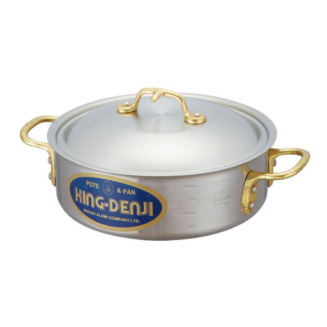 ★2 未使用 キングデンジ 外輪鍋 36cm 12L中尾アルミ製作所