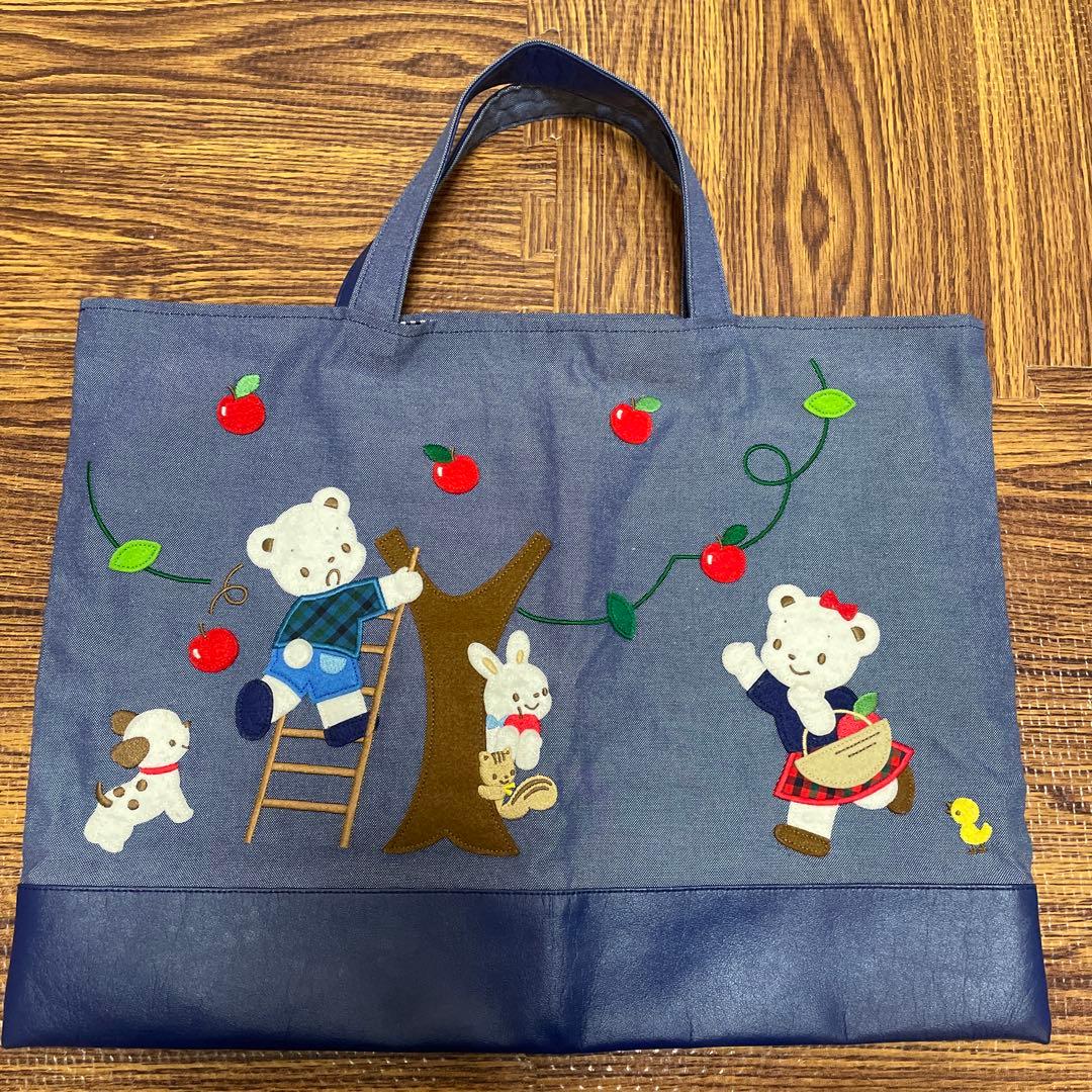 familiar トートバッグ　デニムバッグ　ファミリア