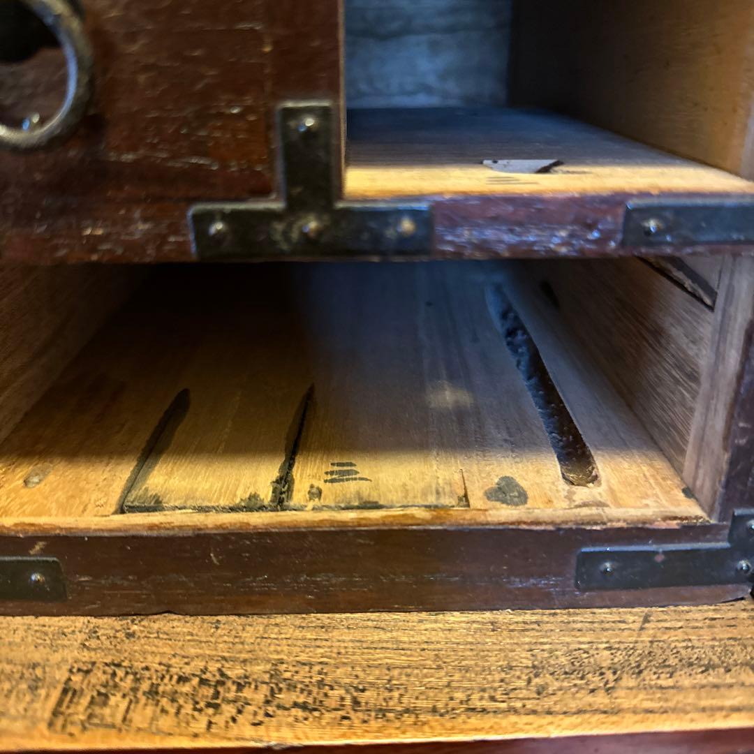 724 時代箱 収納箱　小物入れ　小引出し　墨道具入れ　古道具