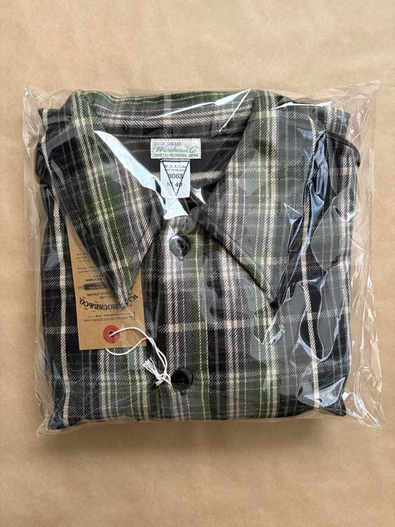 新品 ウエアハウス 3063 ワンポケット プルオーバー ネルシャツ 30周年