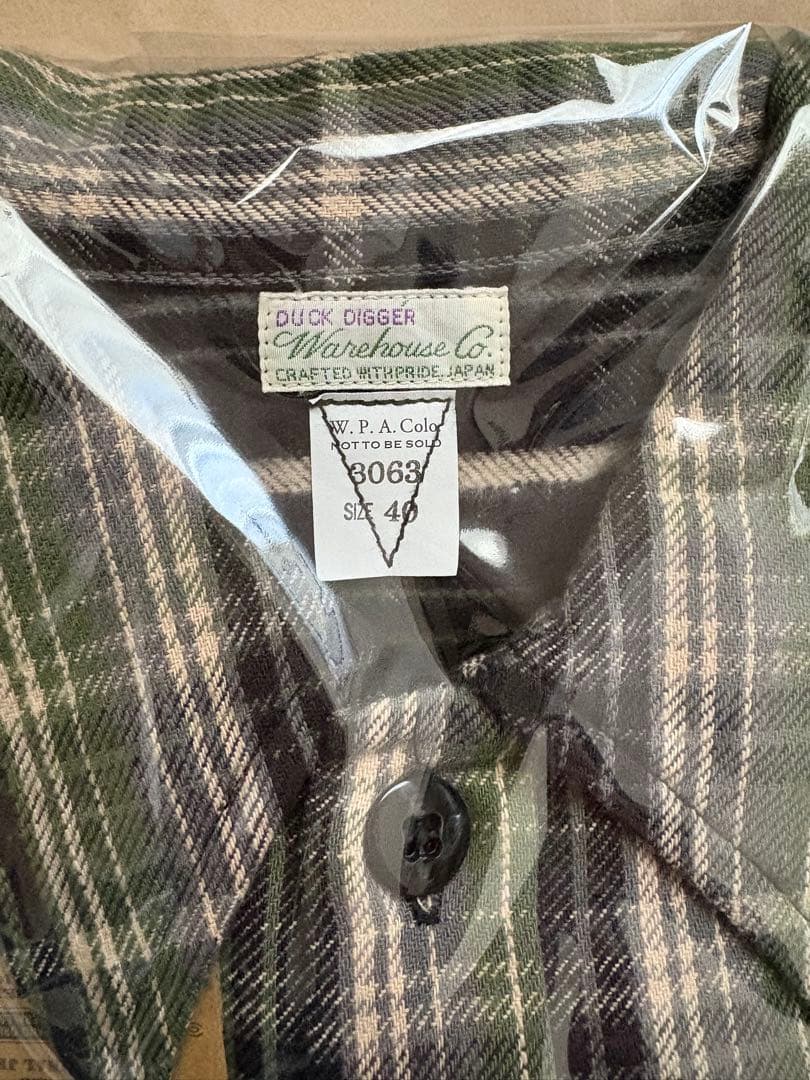 新品 ウエアハウス 3063 ワンポケット プルオーバー ネルシャツ 30周年