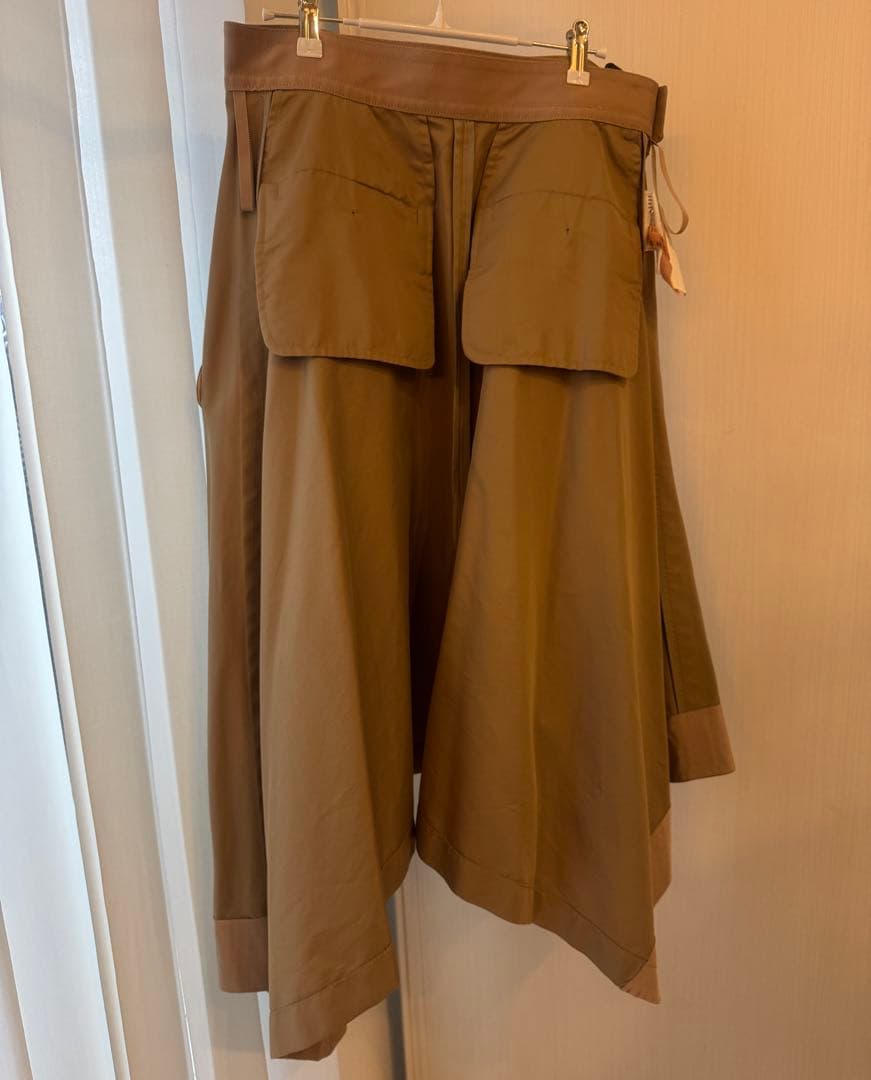 sacai コットンギャバジントレンチスカート 巻きスカート　ロング　ひざ丈