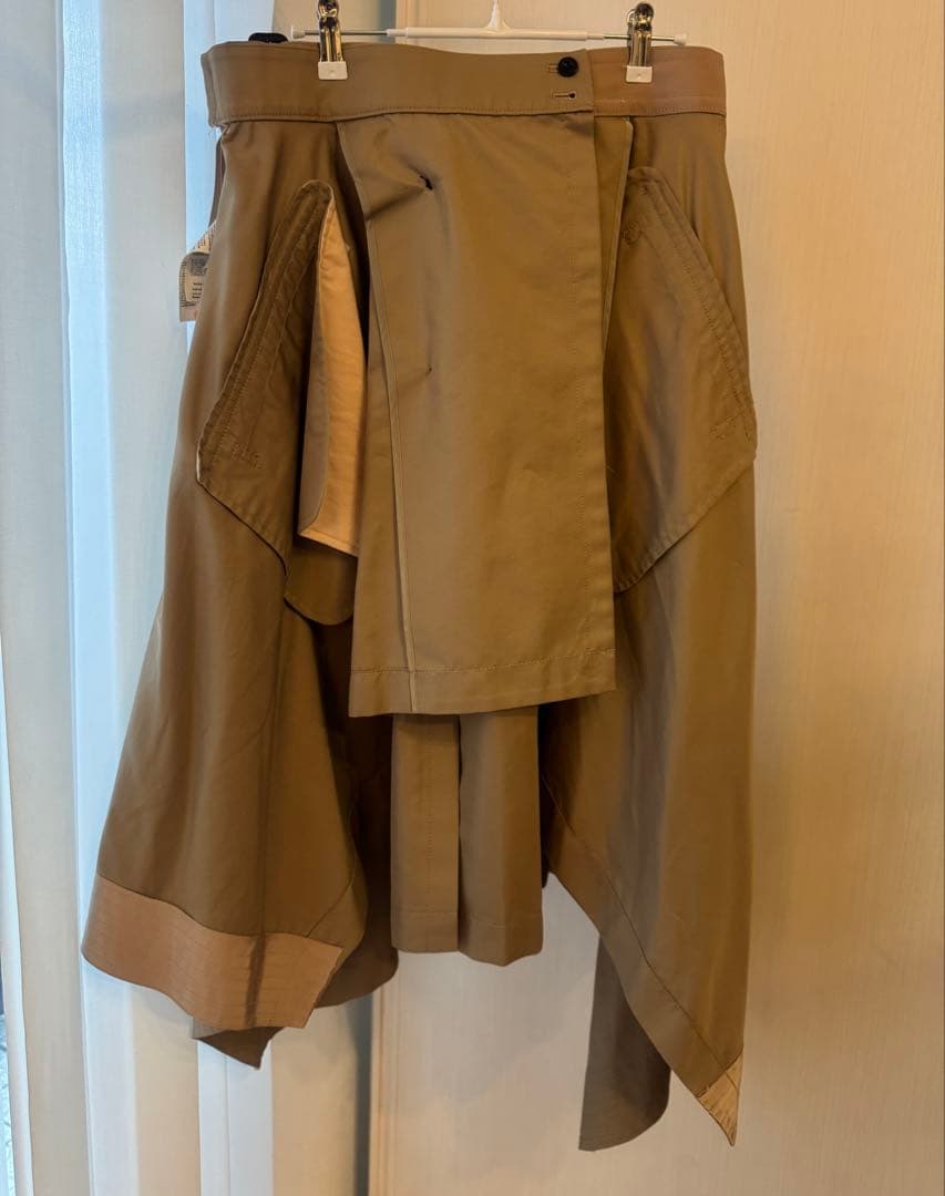 sacai コットンギャバジントレンチスカート 巻きスカート　ロング　ひざ丈