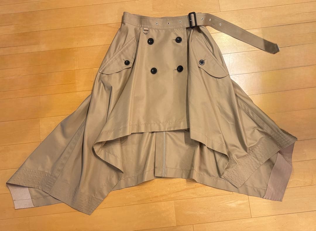 sacai コットンギャバジントレンチスカート 巻きスカート　ロング　ひざ丈
