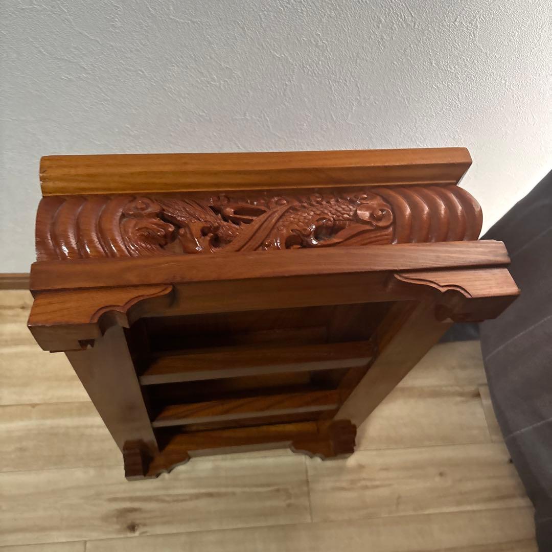 木製　花台　彫刻　龍　重厚　美品　最安値