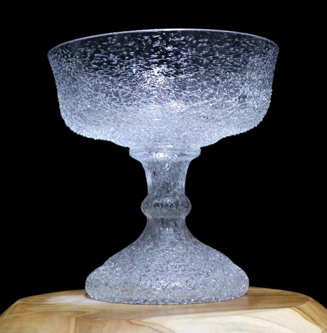 オールド・バカラ 春海商店特注品 大型 氷硝子高台皿 美術器 コンポート うつわ