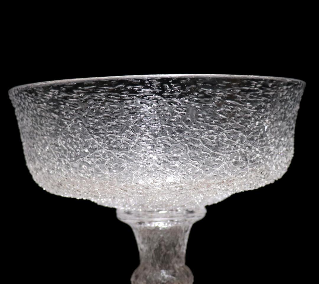 オールド・バカラ 春海商店特注品 大型 氷硝子高台皿 美術器 コンポート うつわ