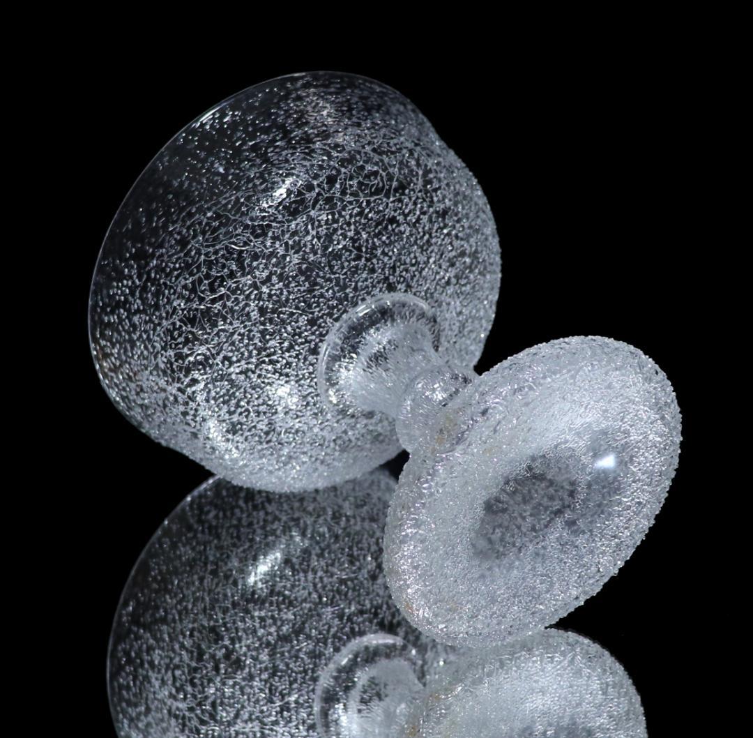 オールド・バカラ 春海商店特注品 大型 氷硝子高台皿 美術器 コンポート うつわ