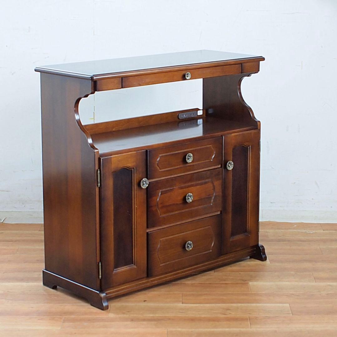 カリモク　電話台FAX台キャビネットコロニアル