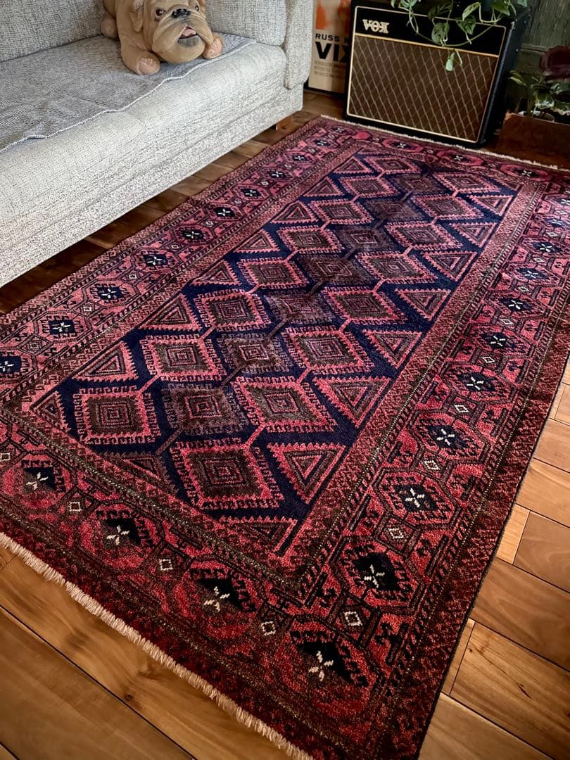 トライバルラグ　ヴィンテージラグ　アフガンラグ　バルーチ族　プリミティブアート