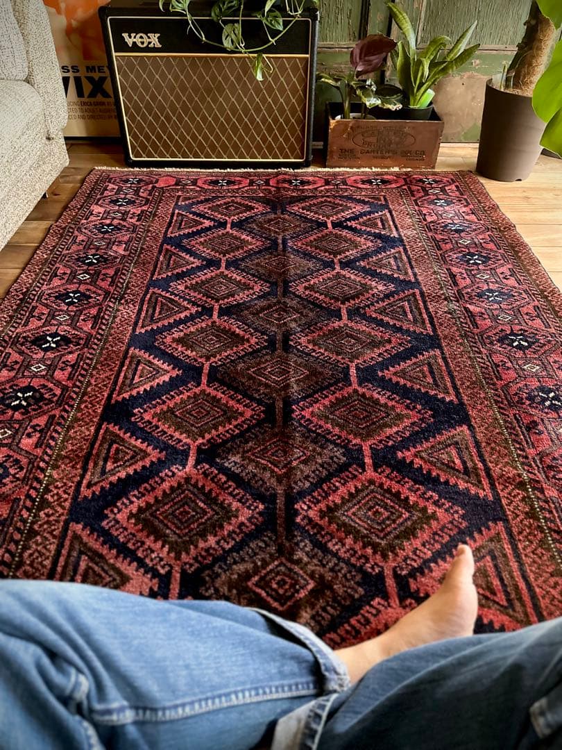 トライバルラグ　ヴィンテージラグ　アフガンラグ　バルーチ族　プリミティブアート