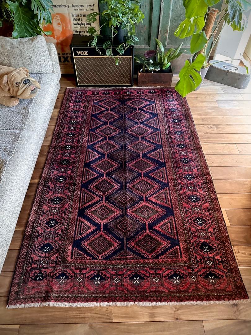 トライバルラグ　ヴィンテージラグ　アフガンラグ　バルーチ族　プリミティブアート